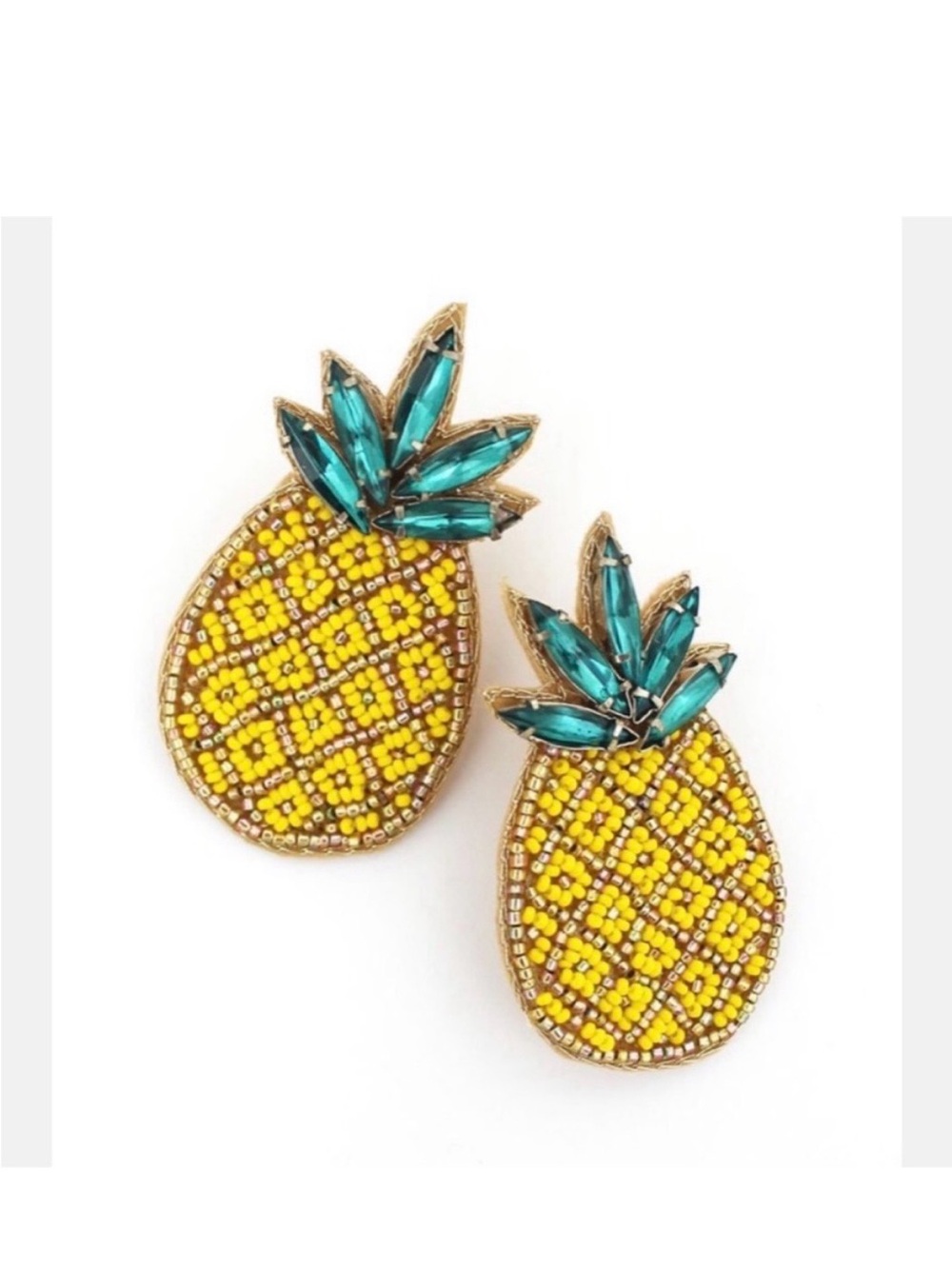 Beaded Pineapple Statement Earrings